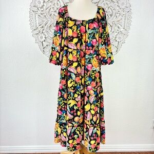 {Show Me Your Mumu} Day or Night Midi Dress, Fruity Tango, Size S, NWT